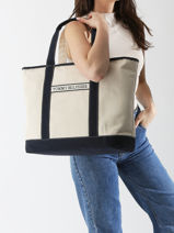 Schoudertas Th Summer Katoen Tommy hilfiger Blauw th summer AW17421-vue-porte